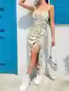 Vestido Mujer Tipo Camisola Estampado Verde Esmeralda Talla M/l