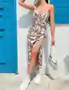Vestido Mujer Tipo Camisola Estampado Completo Muslo Abierto Talla S/m