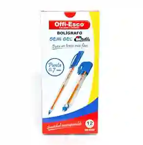 Lapicero Semi Gel De Tapa Oe-076f Offi Esco Azul