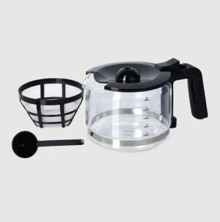 Cafetera 6 Tazas Negra Jarra De Vidrio Home Elements