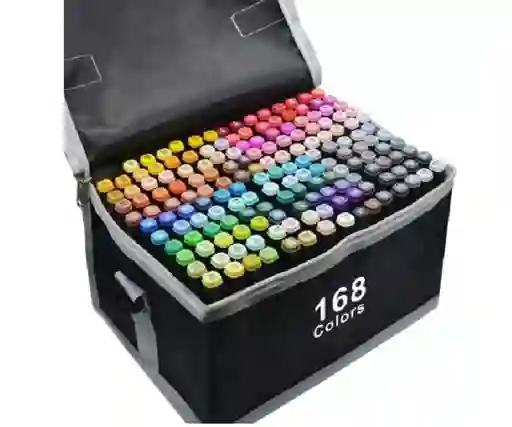 Marcadores Doble Punta Dibujos Base De Alcohol 168 Colores