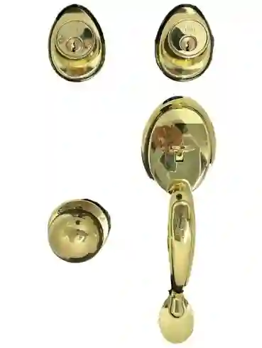 Cerradura Entrada Principal Yale Dorada Tipo Manillon Llave-llave