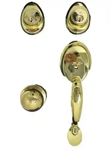 Cerradura Entrada Principal Yale Dorada Tipo Manillon Llave-llave