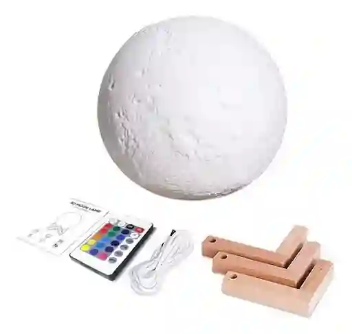 Lámpara De Luna 16 Colores Con Contról Remoto Conexion Usb