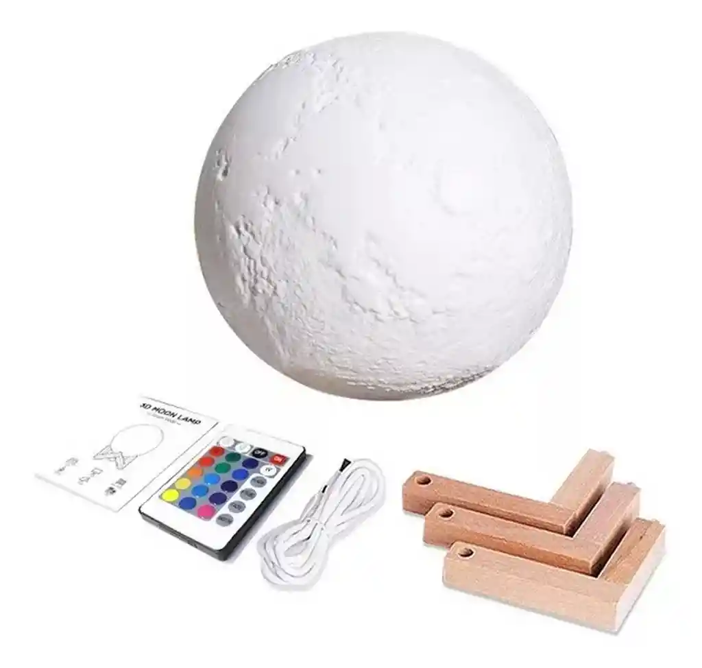 Lámpara De Luna 16 Colores Con Contról Remoto Conexion Usb
