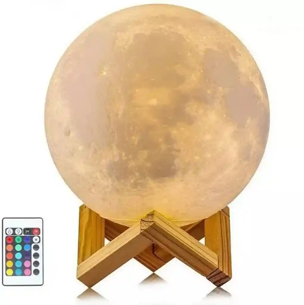 Lámpara De Luna 16 Colores Con Contról Remoto Conexion Usb