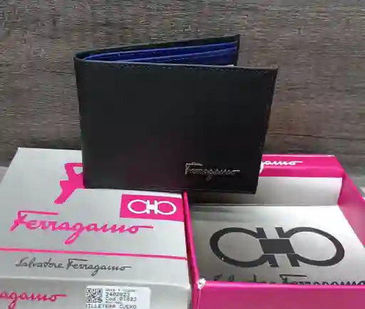 Billetera Para Caballero Inspirada En Salvatore Ferragamo Azul