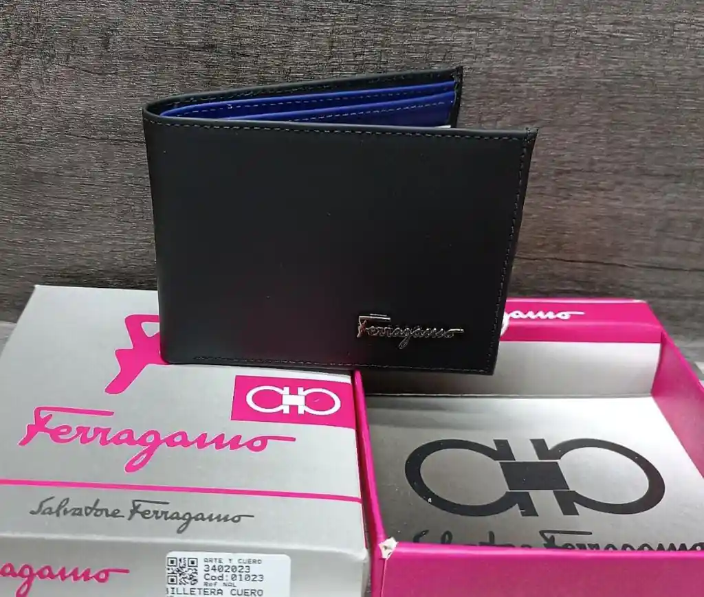 Billetera Para Caballero Inspirada En Salvatore Ferragamo Azul