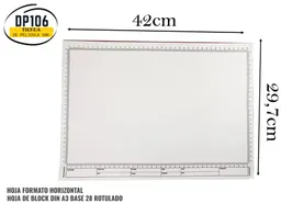 Hoja Block Bond A3 Base 28 Horizontal Rotulada X 1 Unidad