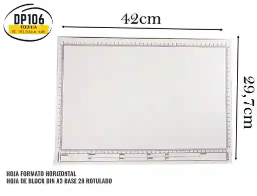 Hoja Block Bond A3 Base 28 Horizontal Rotulada X 1 Unidad