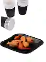 10 Platos Y Vasos Desechables Cartón Decoración Fiesta Negro