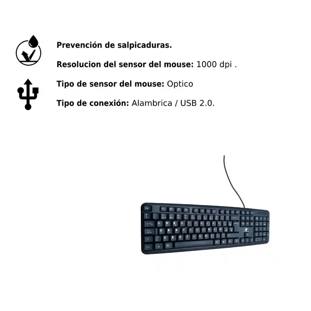 Combo De Teclado + Mouse Alámbrico Star Tec St-cb-81 Color Negro