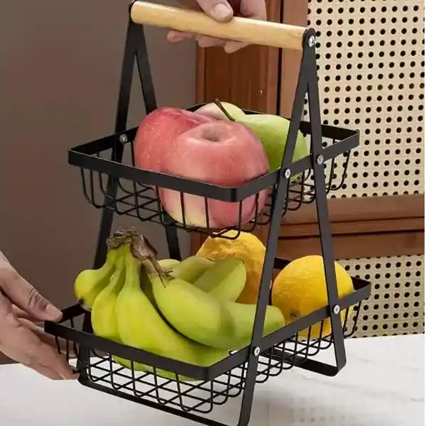 Canasta Fruteras Cesta De Fruta De 2 Niveles Para Encimera Tfb-2p