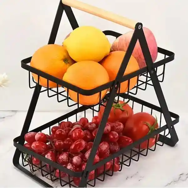 Canasta Fruteras Cesta De Fruta De 2 Niveles Para Encimera Tfb-2p