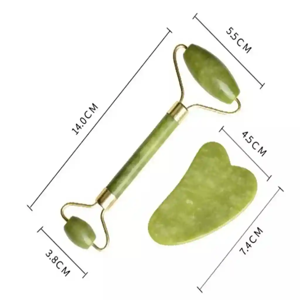 Rodillo De Jade Con Guasha – Masaje Facial Y Terapia Antiestrés