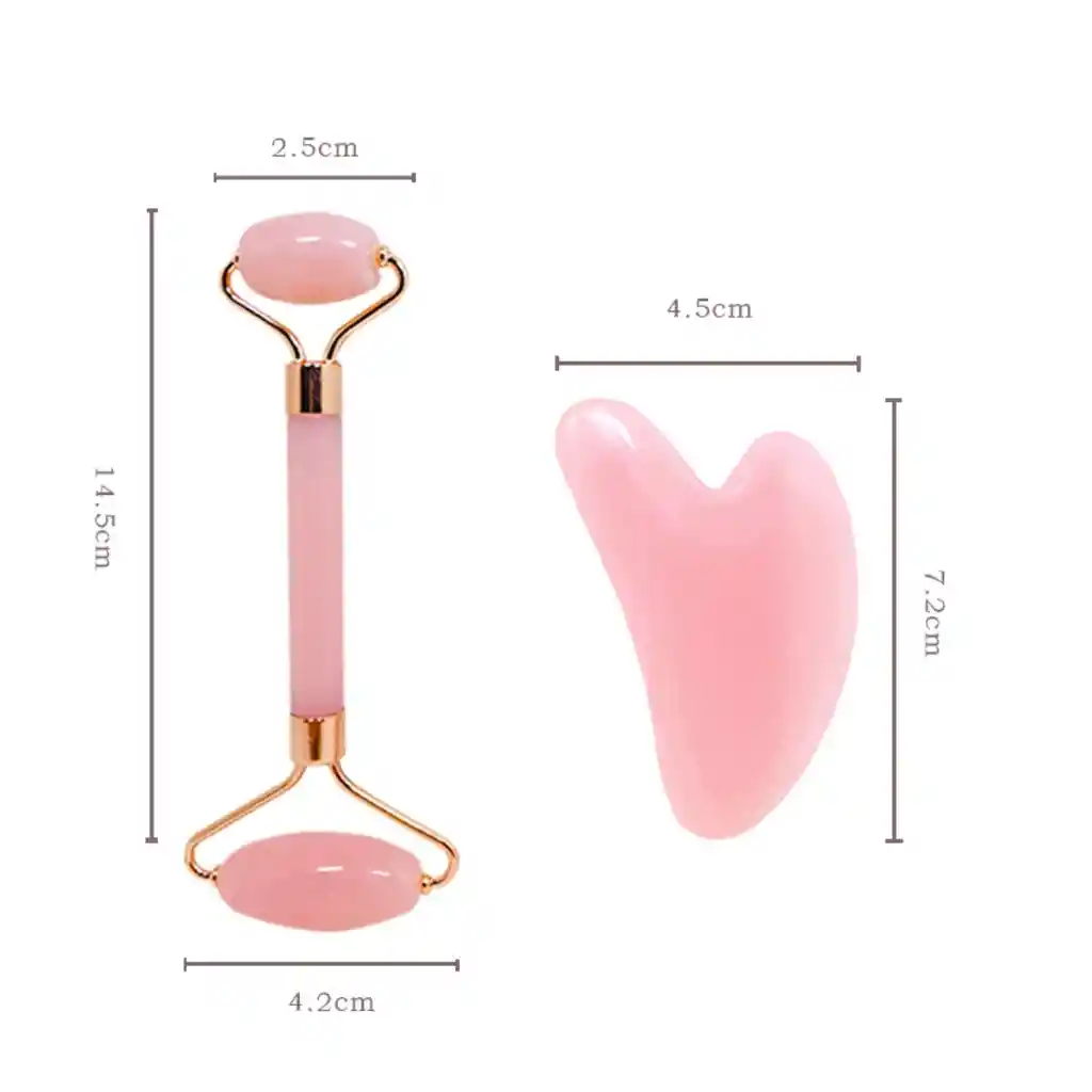 Rodillo Facial Guasha Rosa – Relajación Y Luminosidad Natural