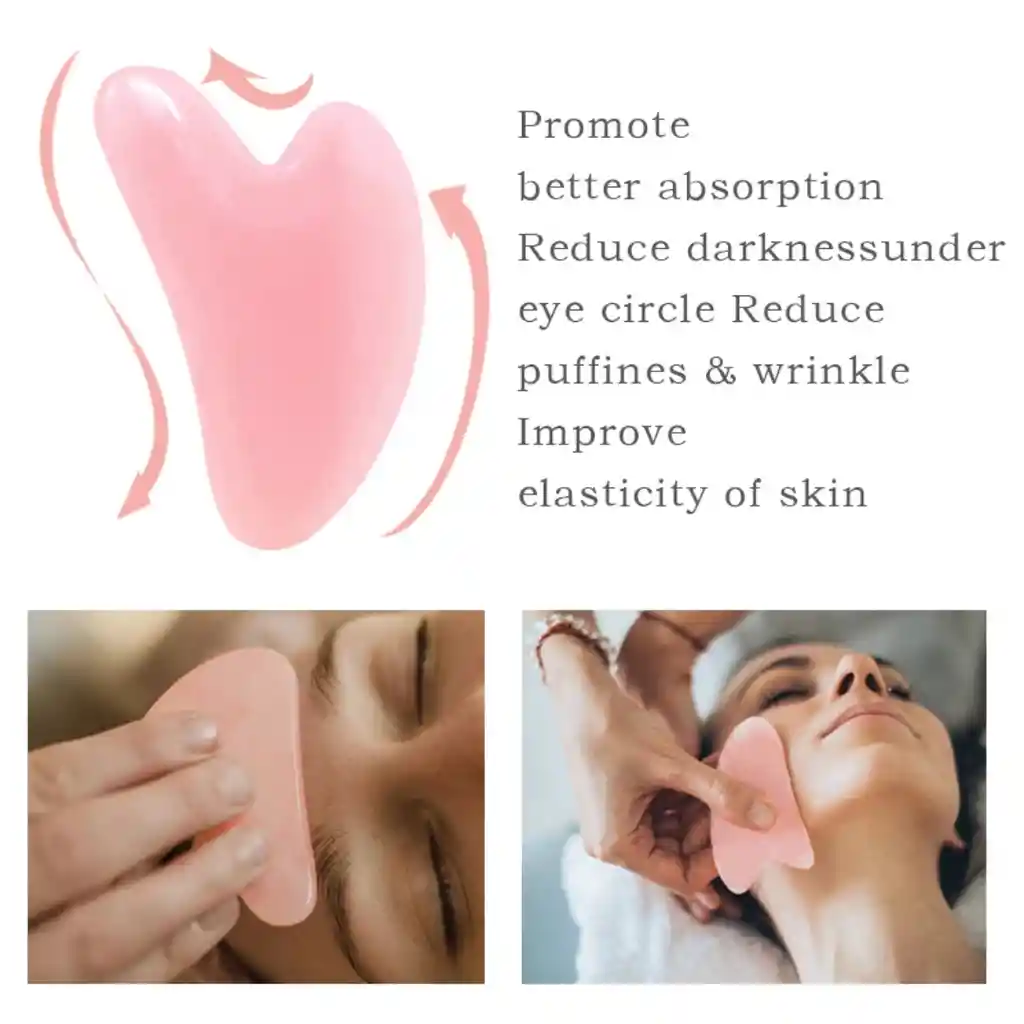 Rodillo Facial Guasha Rosa – Relajación Y Luminosidad Natural