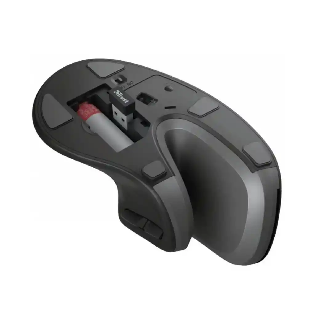 Mouse Inalambrico Usb Trust Verro Ergonomico Negro Diseño Vertical