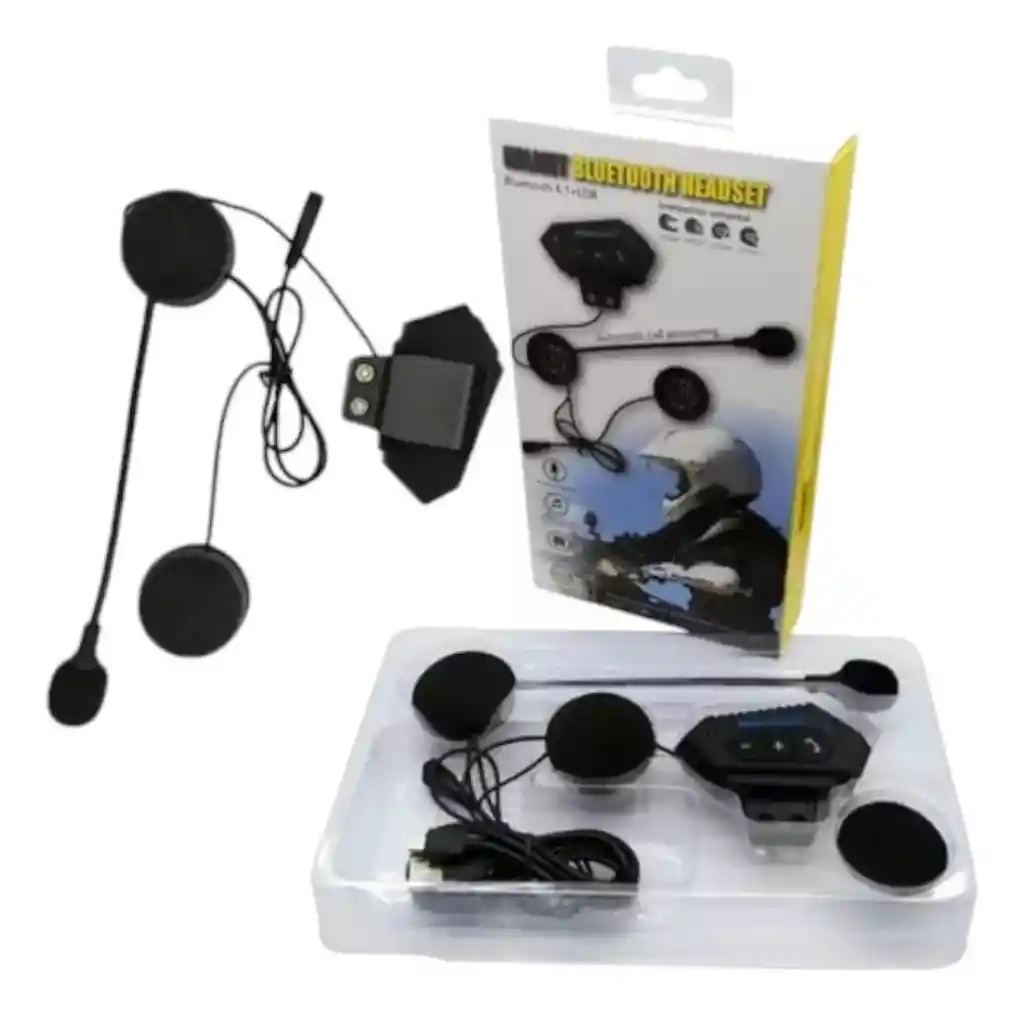 Intercomunicador Auriculares Casco Bluetooh Bt12 Moto Música
