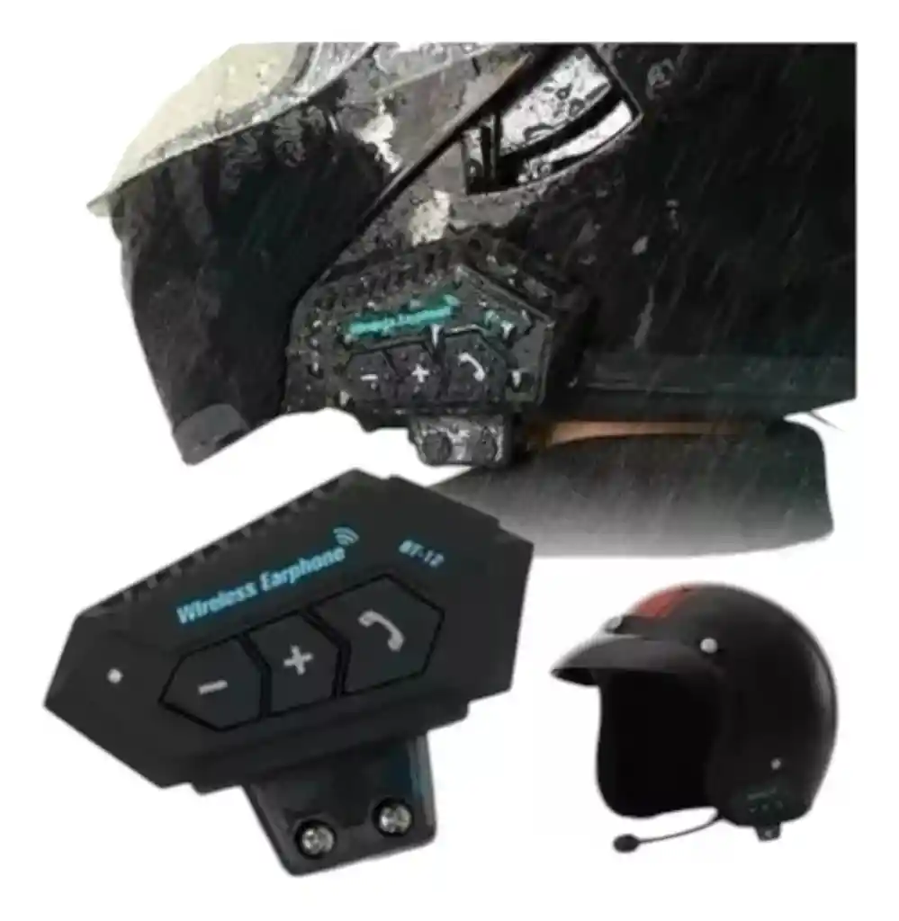 Intercomunicador Auriculares Casco Bluetooh Bt12 Moto Música