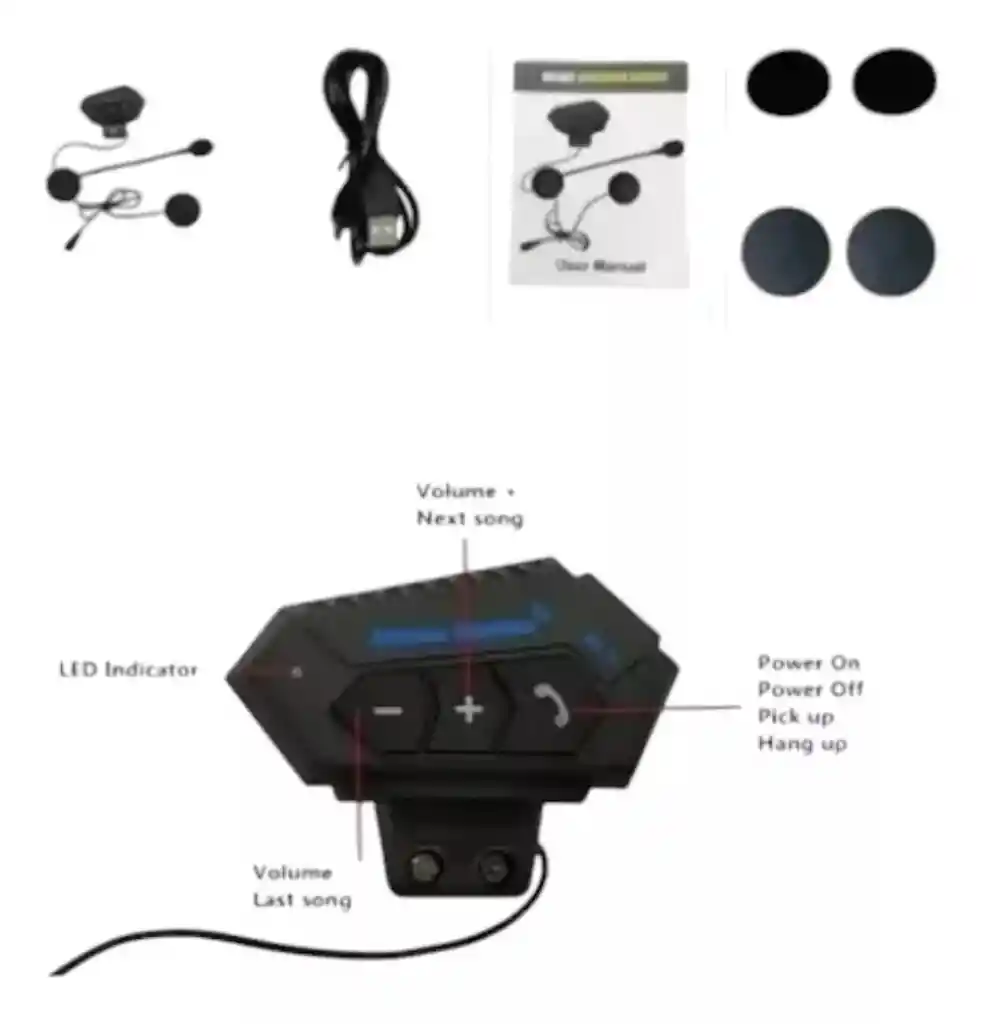 Intercomunicador Auriculares Casco Bluetooh Bt12 Moto Música