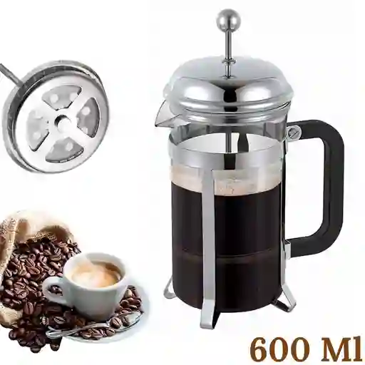 Cafetera Prensa Francesa Metalica 600 Ml