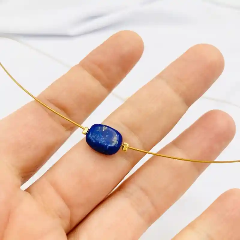 Collar Gargantilla Piedra Lapislazuli