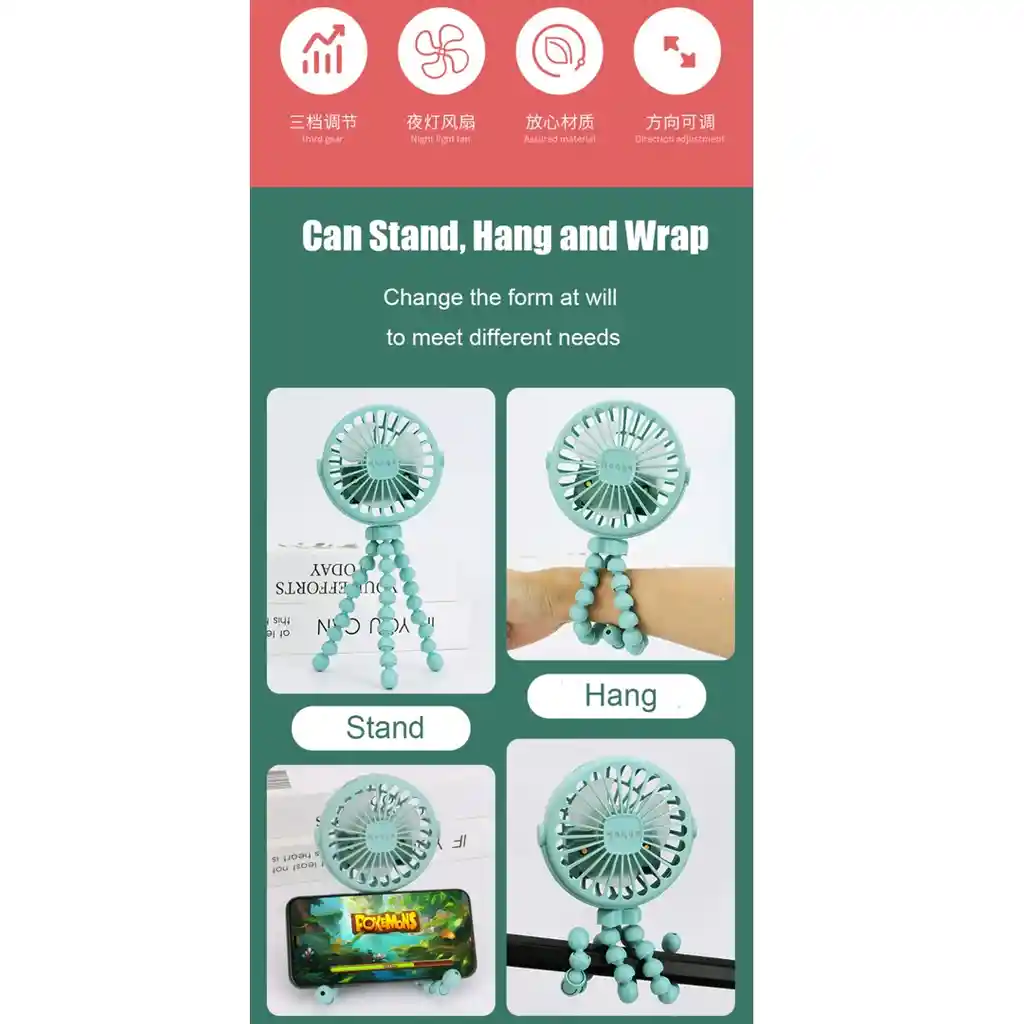 Mini Ventilador Ajustable – Diseño Flexible Y Práctico