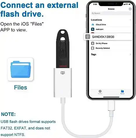 Adaptador Otg Lightning Usb Para Iphone/adaptador Para Iphone