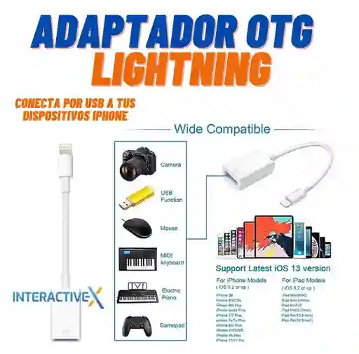 Adaptador Otg Lightning Usb Para Iphone/adaptador Para Iphone