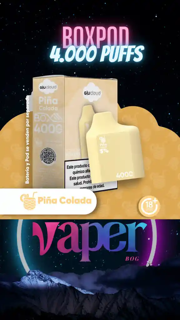 Glucloud Boxpod Piña Colada 4.000 Pffs