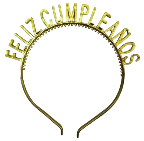 Diadema Feliz Cumpleaños Dorada