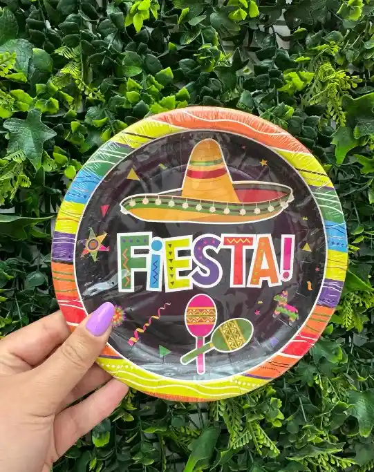 Plato 7" Fiesta Mexicana Sombrero X 10 Unidades