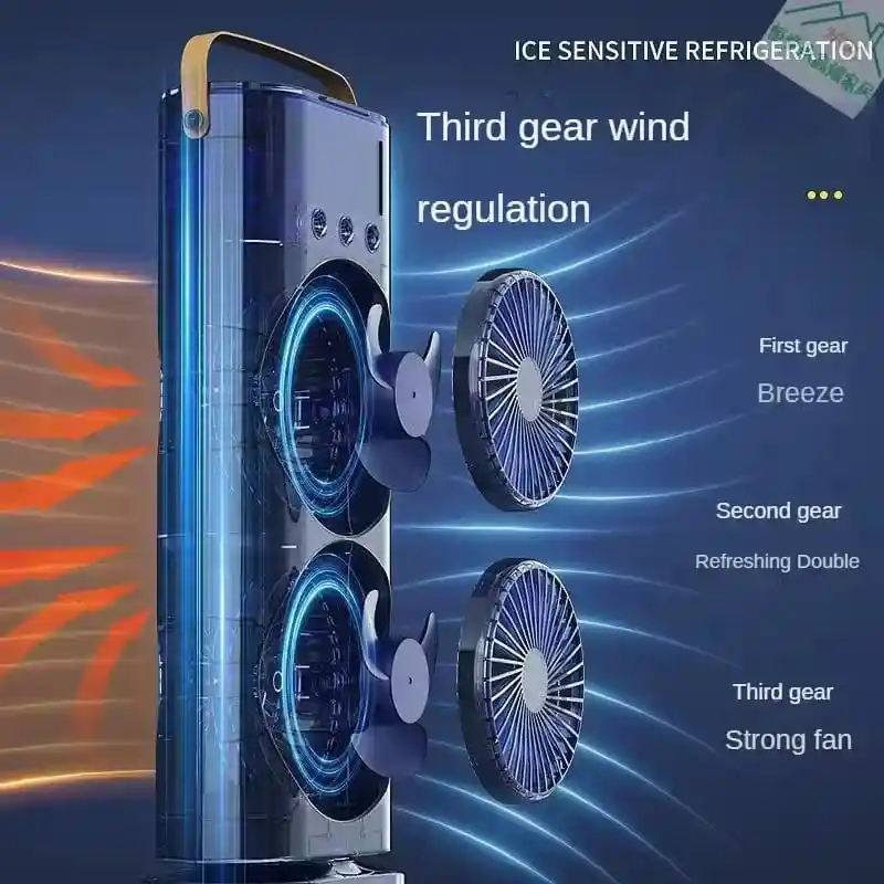 Ventilador De Mesa Escritorio Recargable Con Movimiento Y Luz