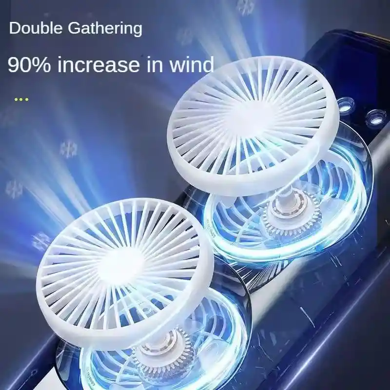 Ventilador De Mesa Escritorio Recargable Con Movimiento Y Luz