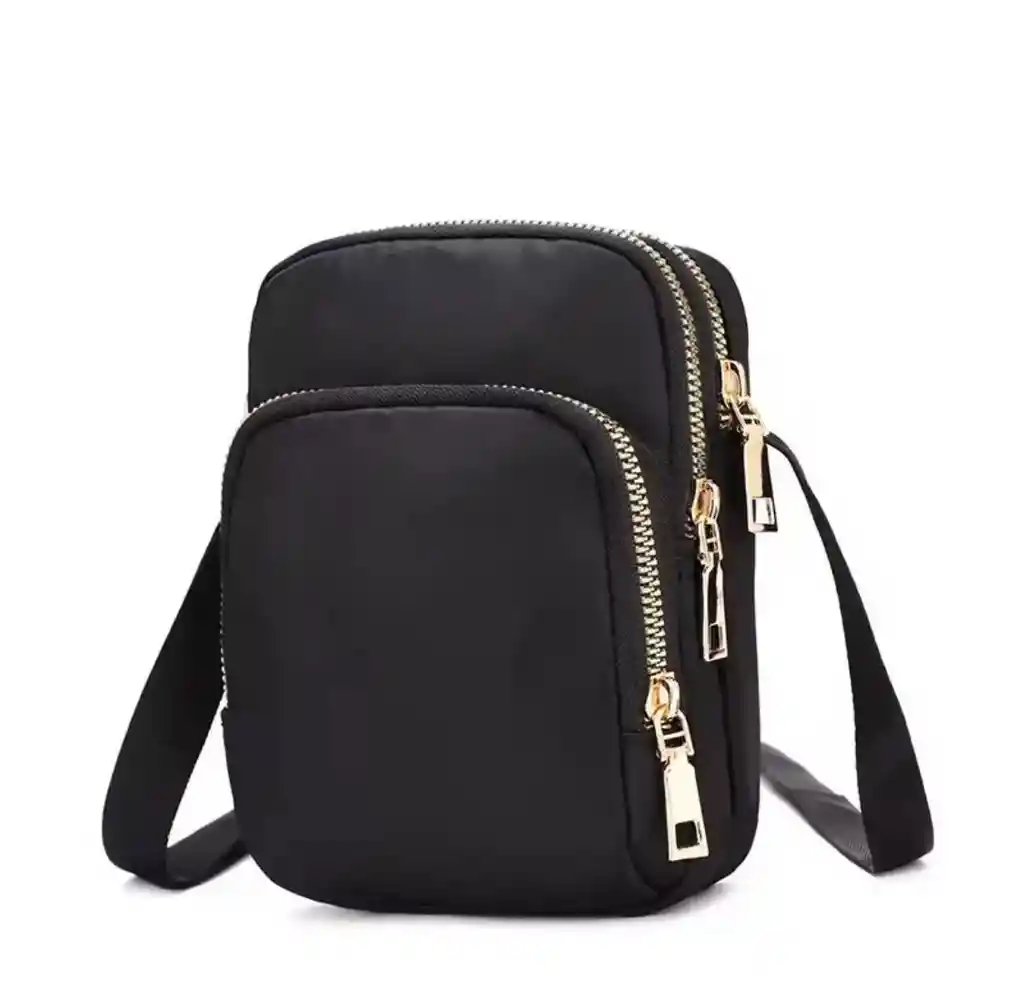 Bolso Hombro Cruzado Forma De U Portacelular Negro
