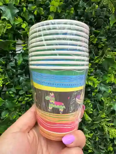 Vaso 9 Oz Fiesta Mexicana Sombrero X 10 Unidades