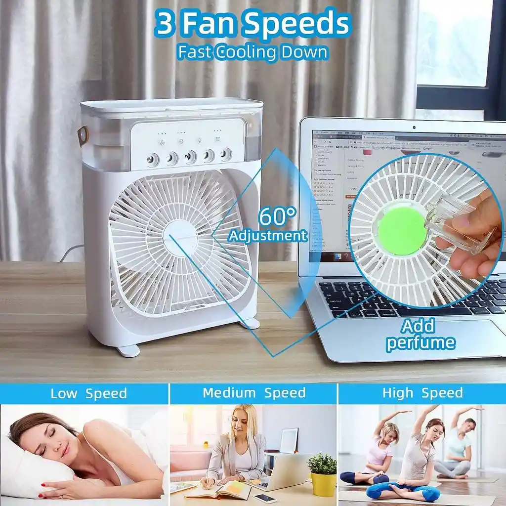 Ventilador Portátil, Humidificador De Aire, Aire Acondicionado, Usb