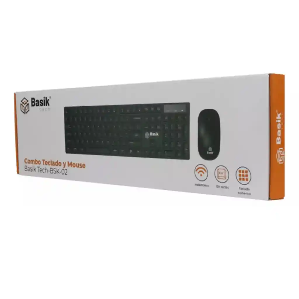 Combo Teclado Y Mouse Inalambrico 2.4hz Bajo Perfil Basik 02