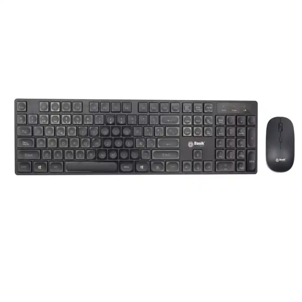 Combo Teclado Y Mouse Inalambrico 2.4hz Bajo Perfil Basik 02