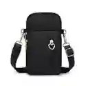 Bolso Cruzado Telefono Corazon Ajustable Negro