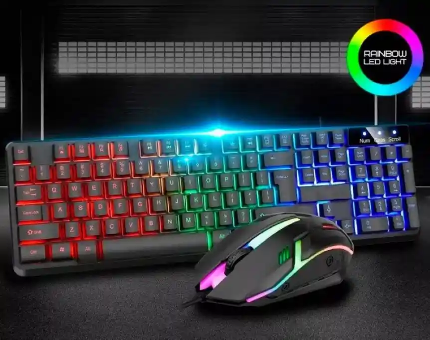Combo Gamer Teclado Luces Y Mouse Luces Ergonomico Cmk-188