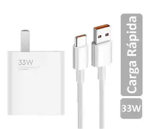 Cargador Tipo C 33w Carga Rápida + Cable De Datos Usb Batería Celular