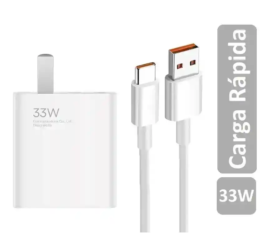 Cargador Tipo C 33w Carga Rápida + Cable De Datos Usb Batería Celular