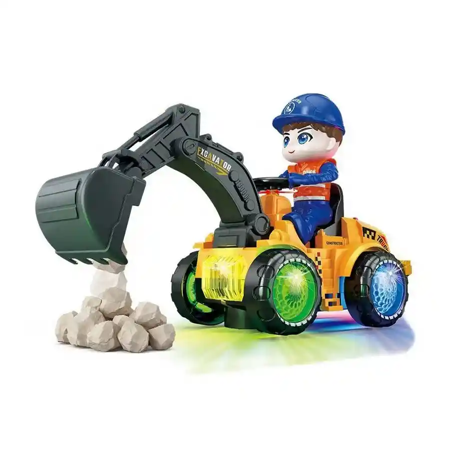 Juguete Niños Carro Retro Excavadora Con Luces Y Sonido