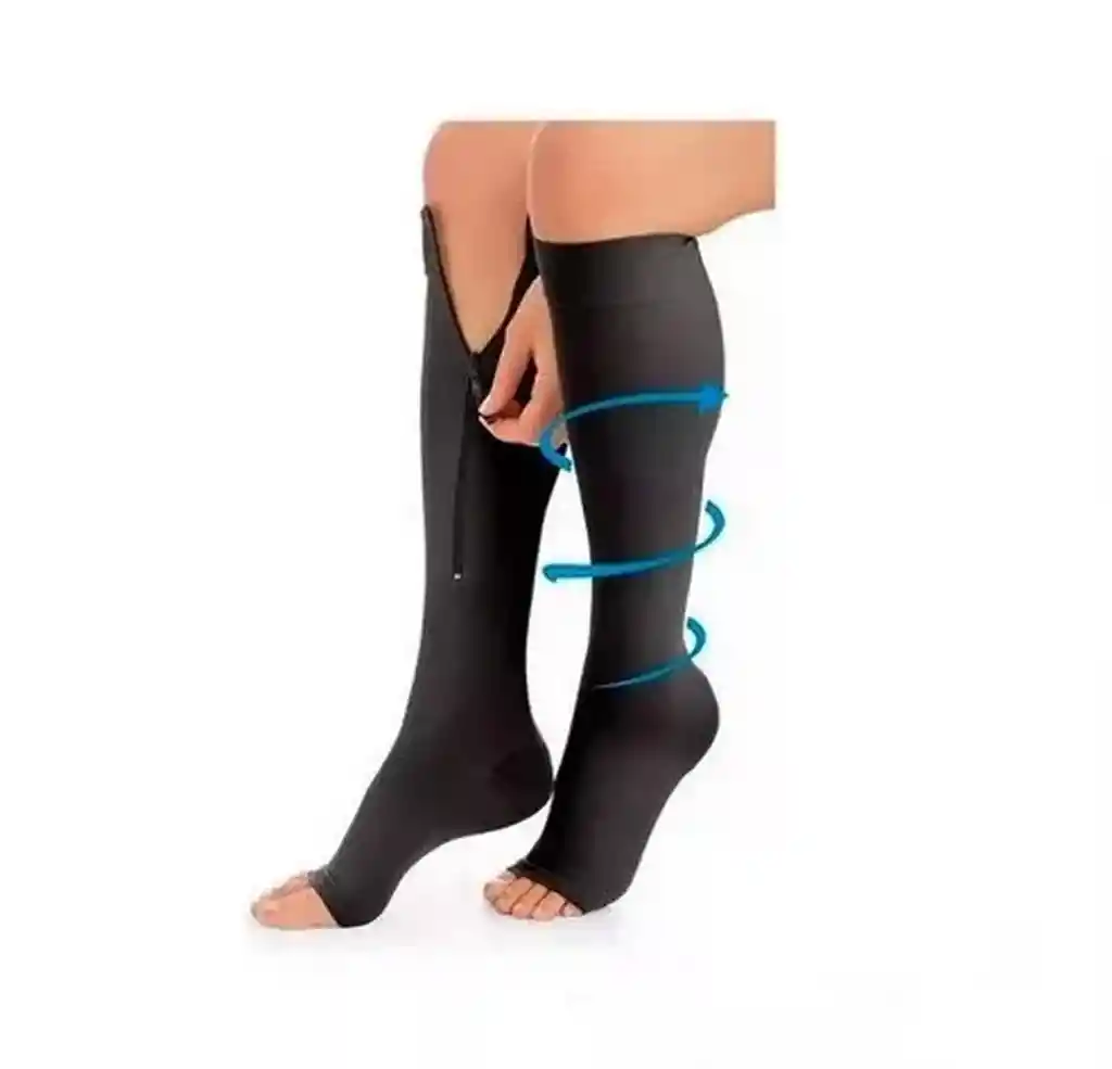 Medias De Compresion Anti Varice - Con Cremallera Beige