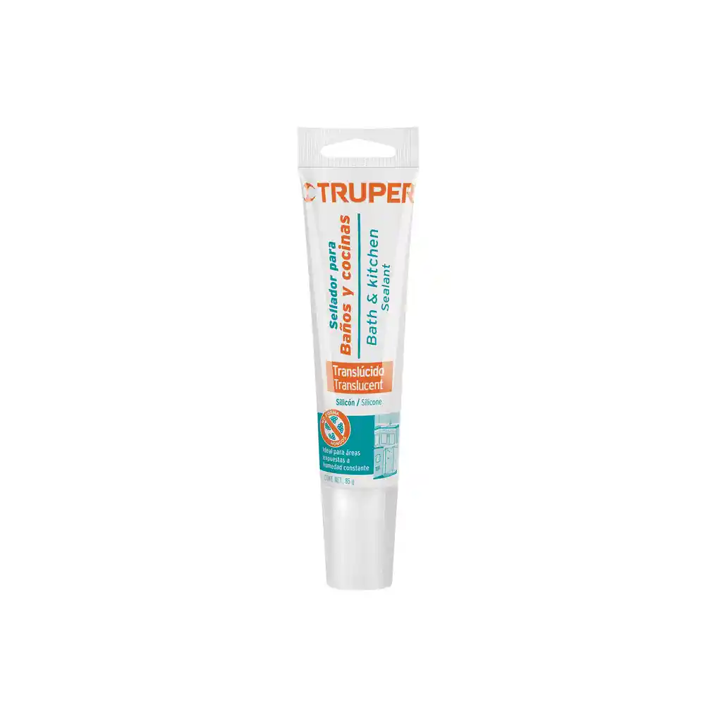 Silicona Sellador Translúcido Antihongos Para Baños Y Cocinas, 85 G, Truper