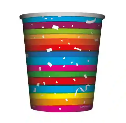 Vaso 9 Oz Feliz Cumpleaños Festivo X 8 Unidades Sempertex