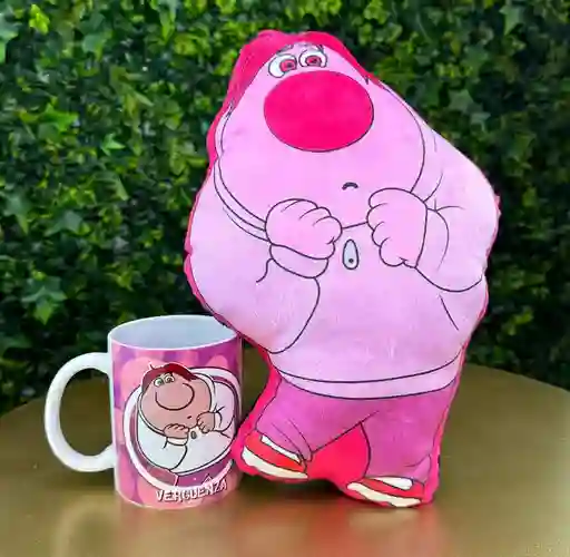 Combo Cojin Mediano De Verguenza Intensamente + Mug X 1 Unidad