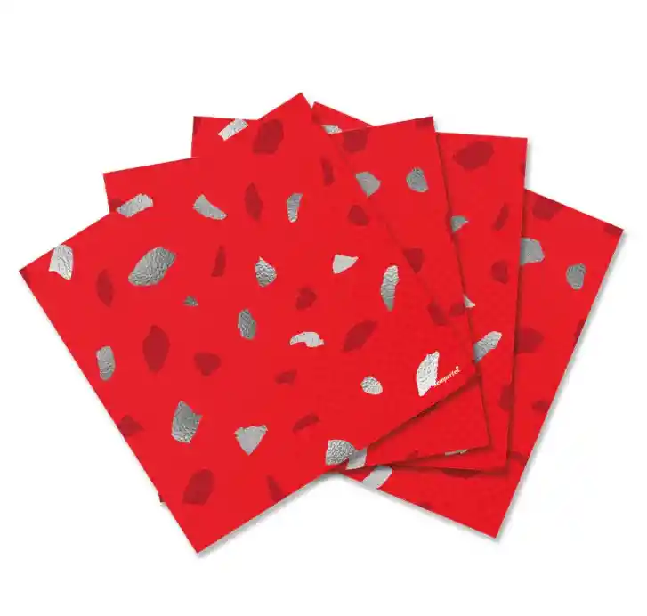 Servilleta Pequeña Terrazo Rojo X 16 Unidades
